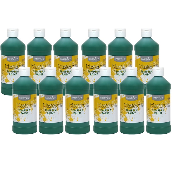 Little Masters Tempera Paint, 16 oz., Green, 12PK